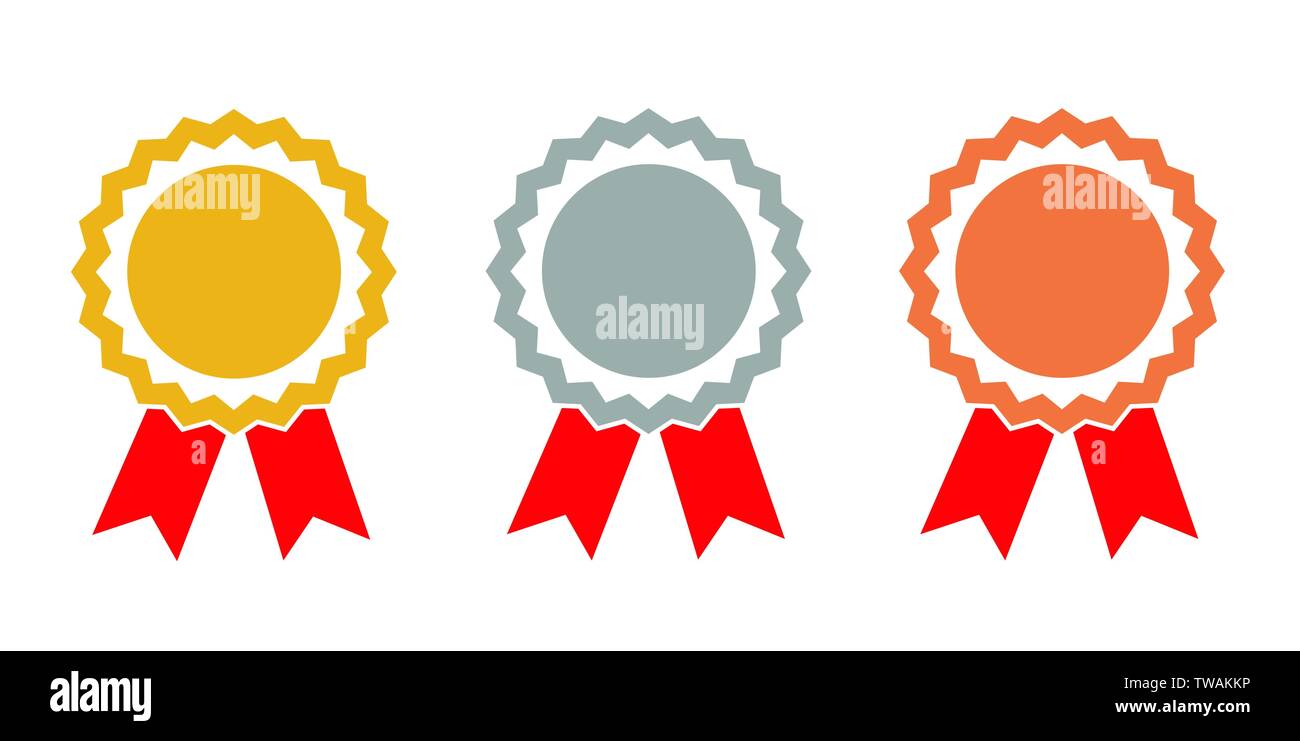 champion gold silver and bronze award medals vector illustration EPS10 ...