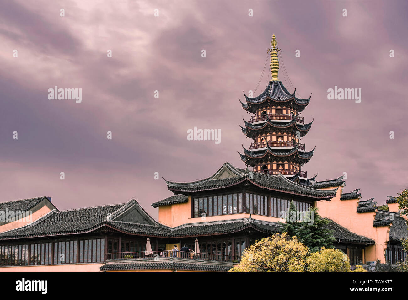 Ancient Jiming Temple Scenic Area, Nanjing City, Jiangsu Province Stock Photo