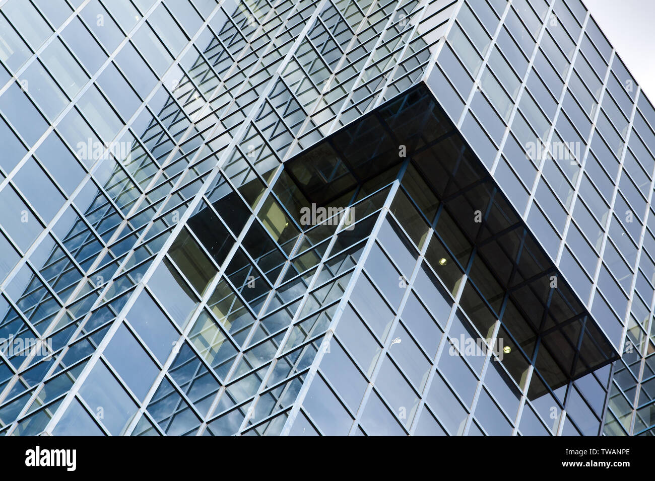 Glass building Architecture seen in London England from the River Thames. Stock Photo