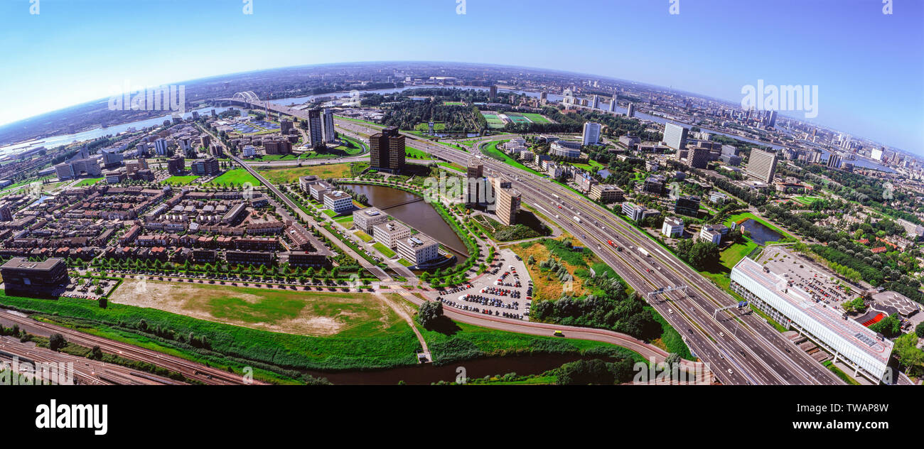 Panorama luchtfoto van Capelle aan de IJssel Stock Photo
