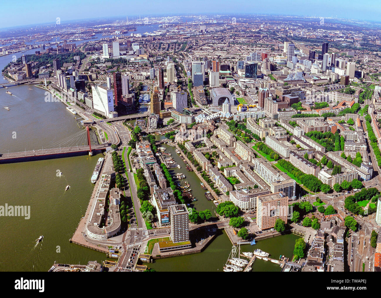Aerial of Rotterdam, the Netherlands Stock Photo