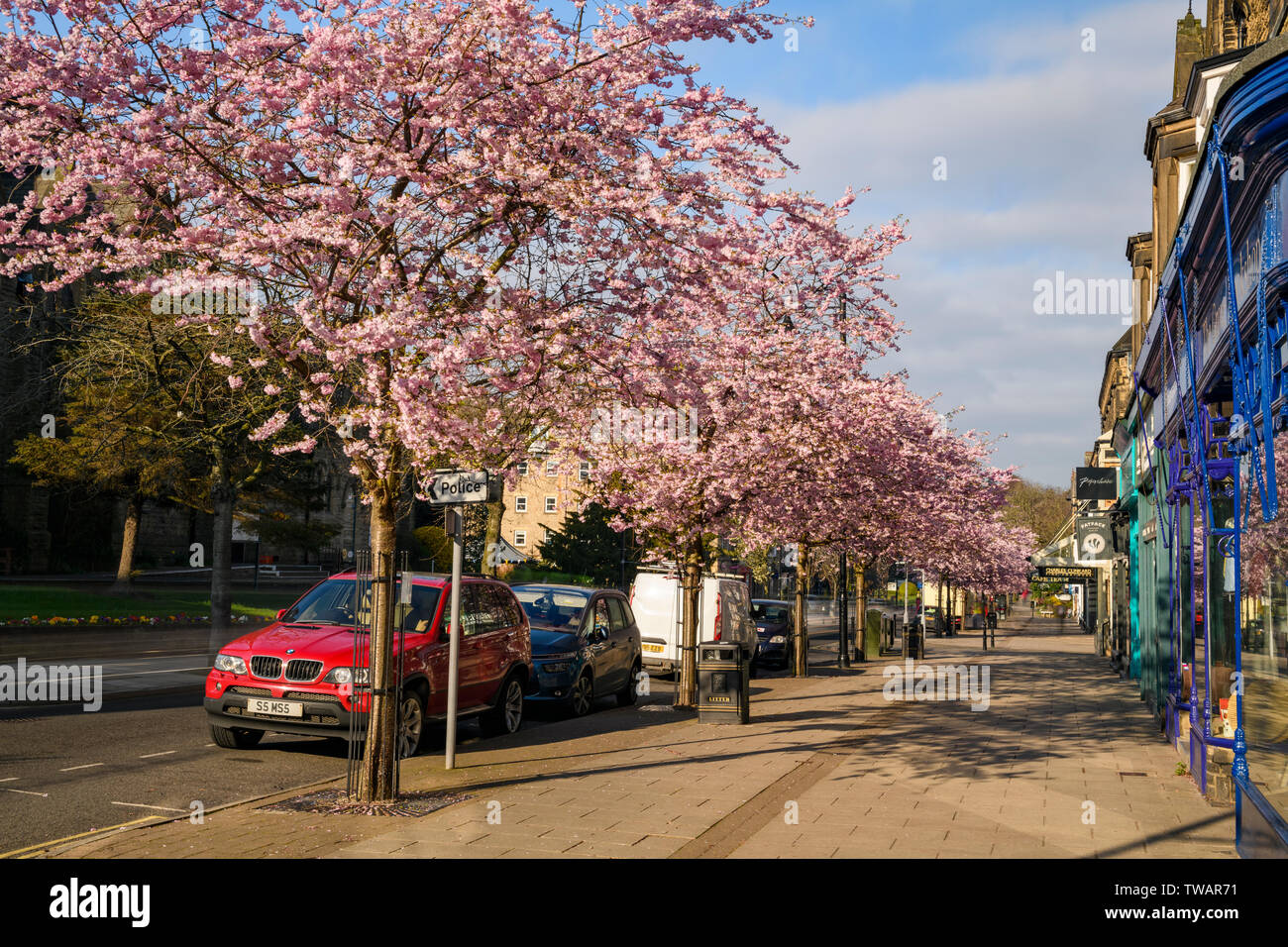 View along the grove in ilkley town centre hires stock photography and
