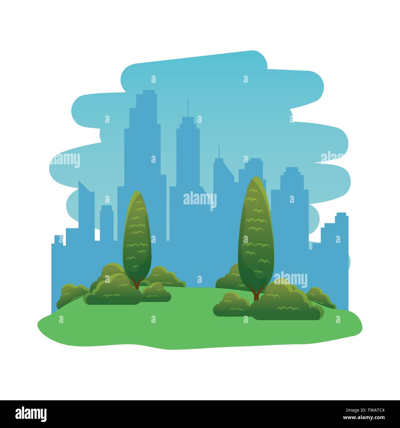 park landscape forest scene icon Stock Vector Image & Art - Alamy