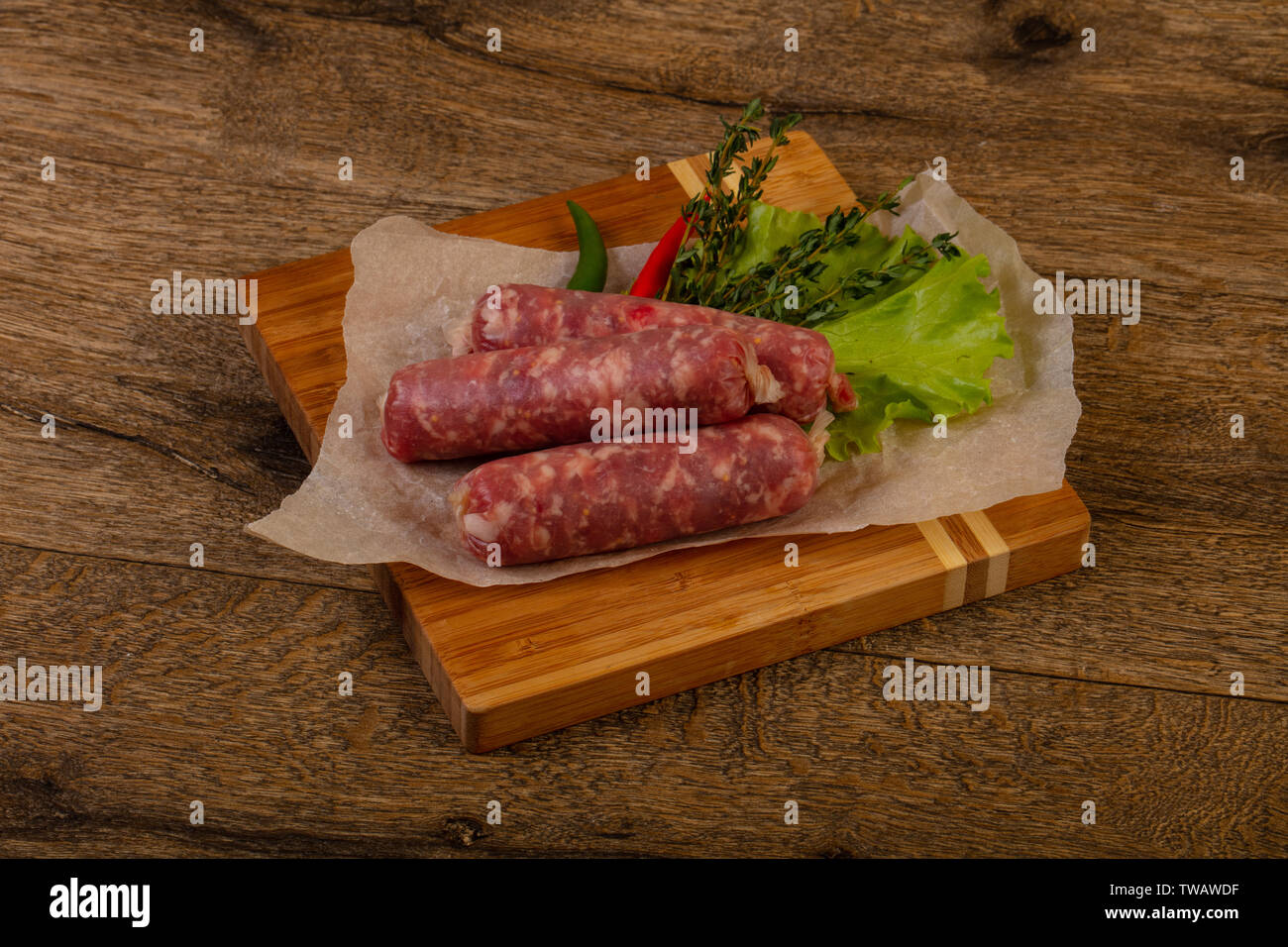 Raw pork sausages ready for cooking Stock Photo Alamy