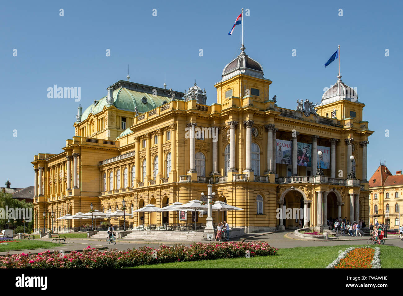 The National Theatre, Republic of Croatia Square, Zagreb, Croatia Stock Photo