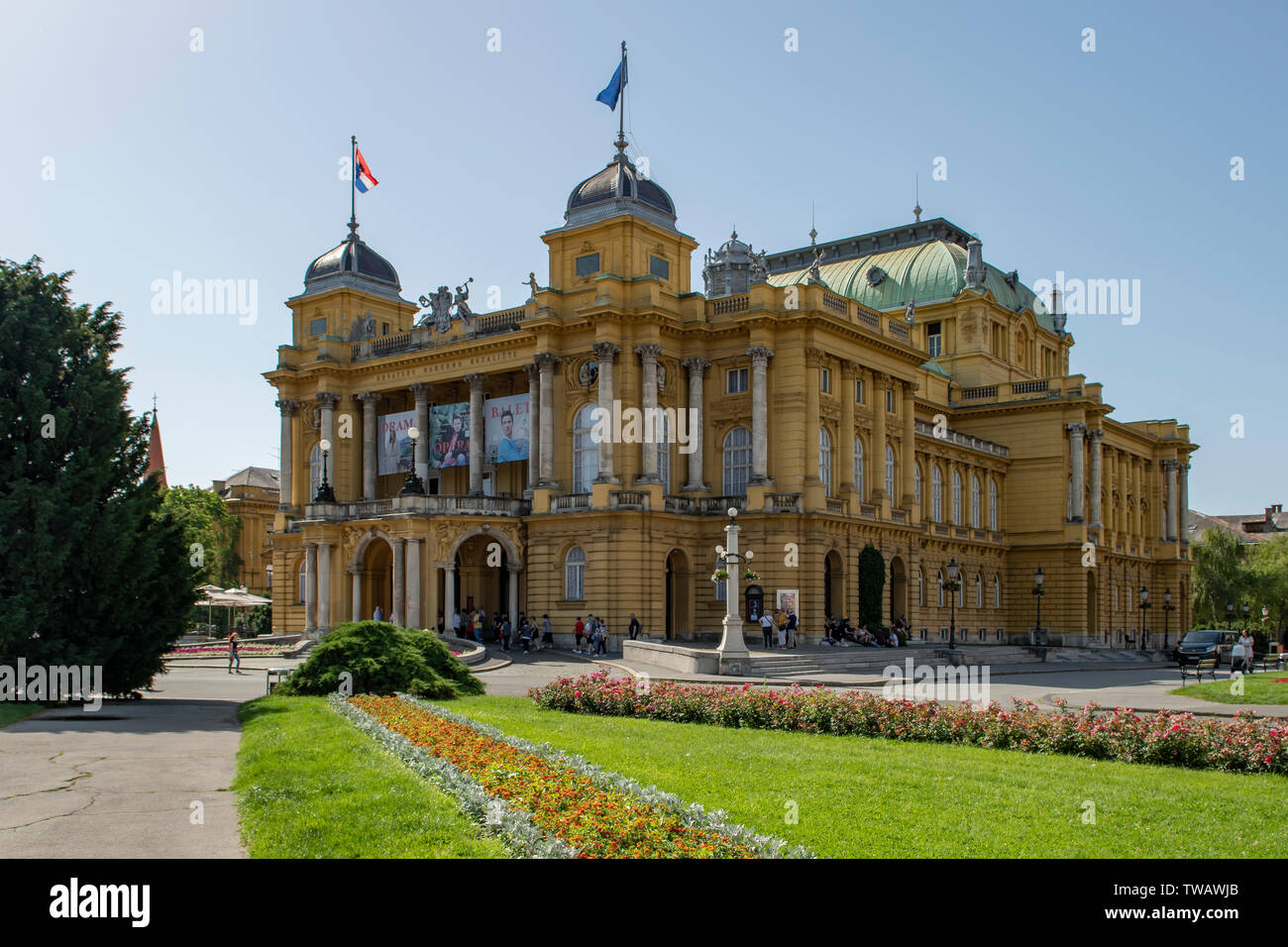 The National Theatre, Republic of Croatia Square, Zagreb, Croatia Stock Photo