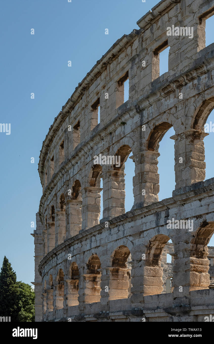 Roman Amphitheatre at Pula, Croatia Stock Photo