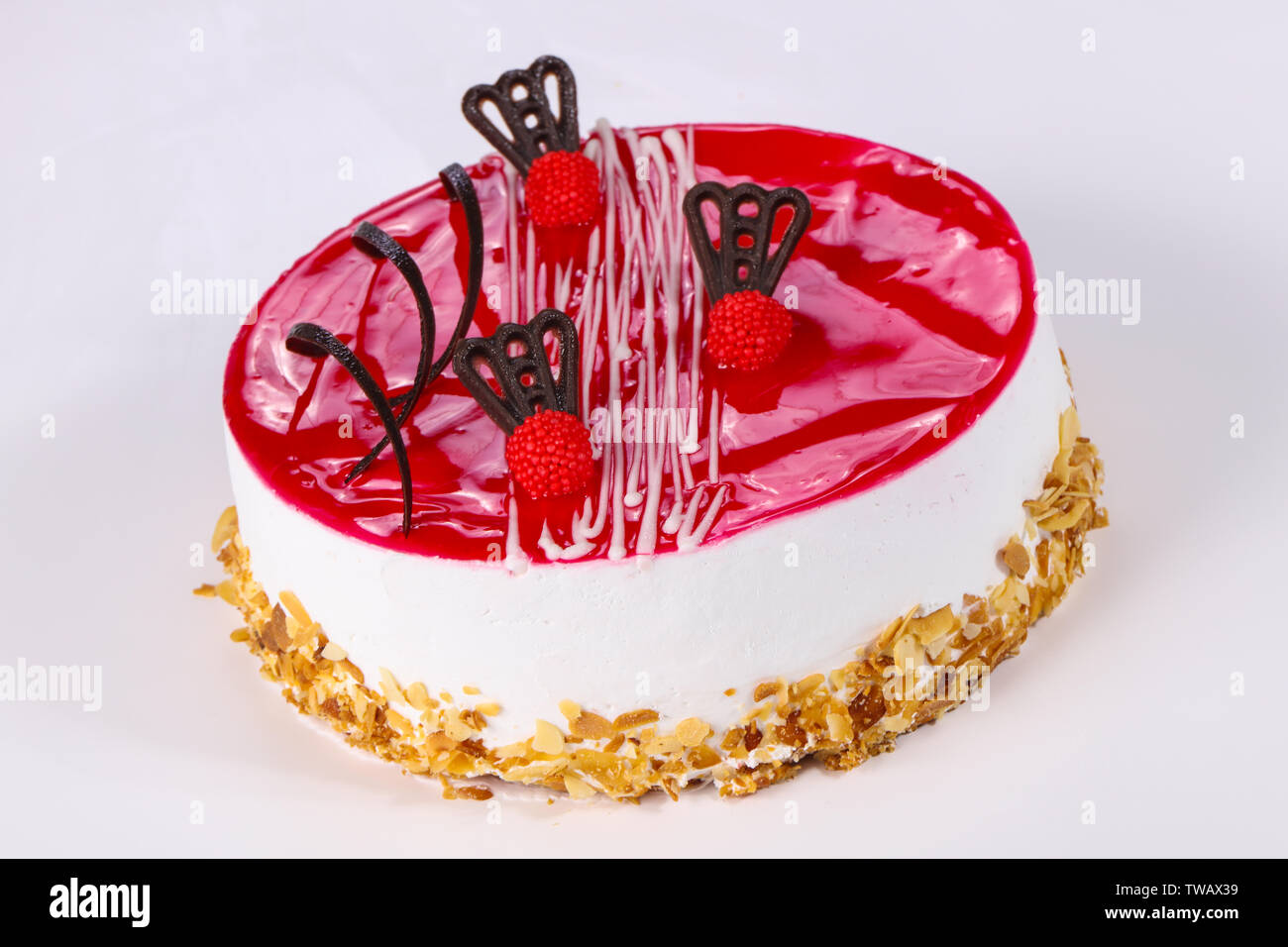Sweet tasty cake with cream Stock Photo - Alamy