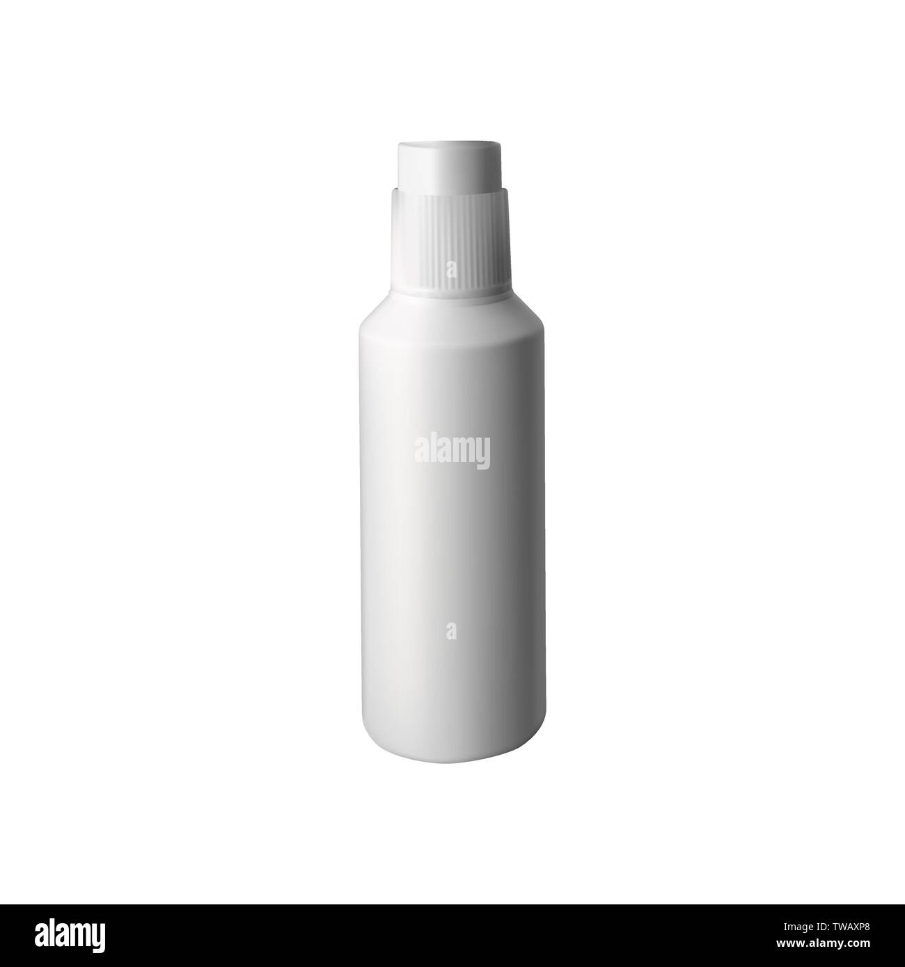 Nasal drops. Plastic white bottle. Vector illustration Stock Vector