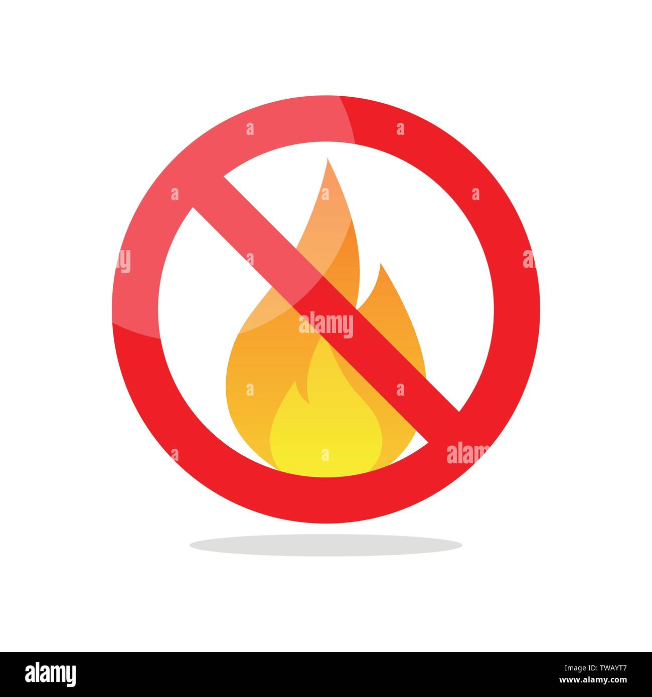No fire vector sign. Vector illustration Stock Vector