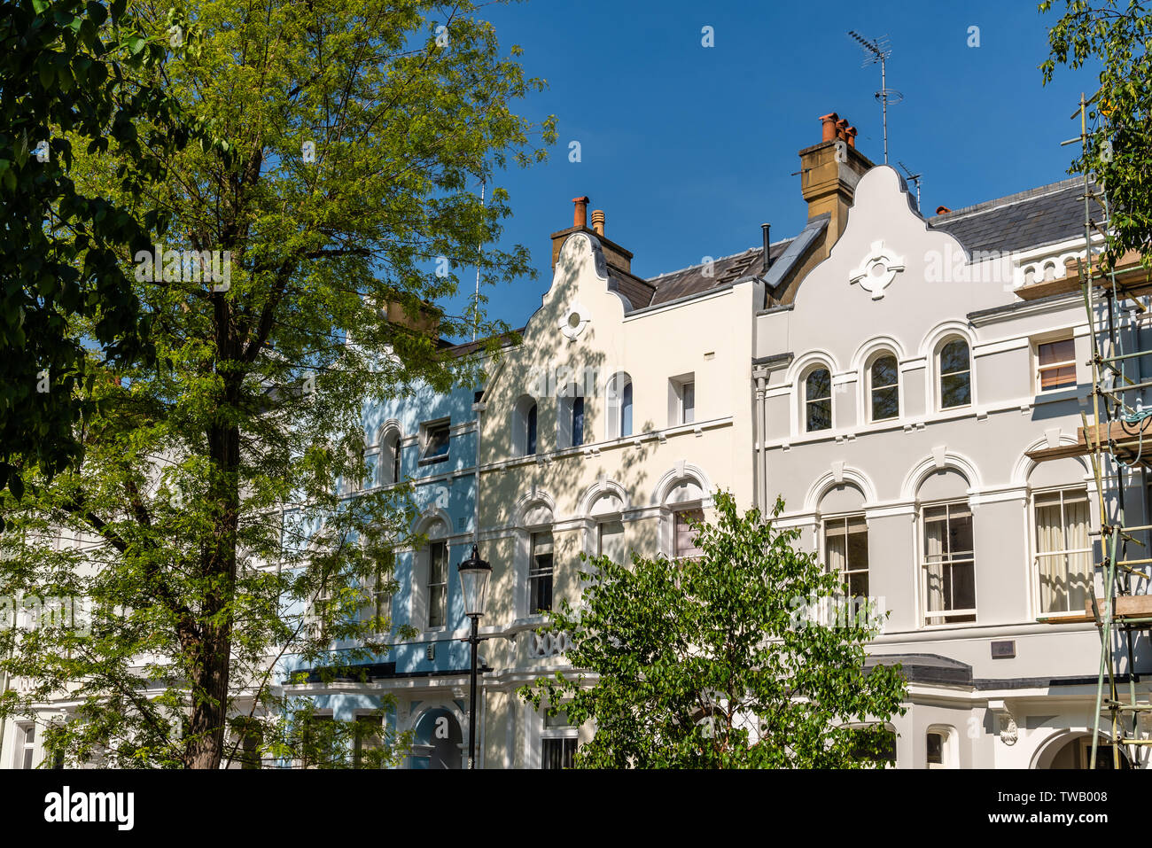 Colourful English Victorian Houses in Notting Hill, a district in West