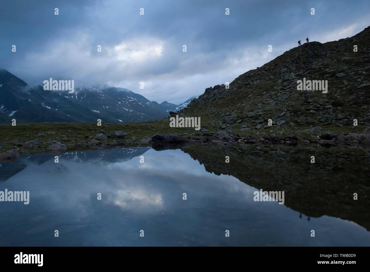 Austria, Tyrol, Stubai Alps, lake. Stock Photo