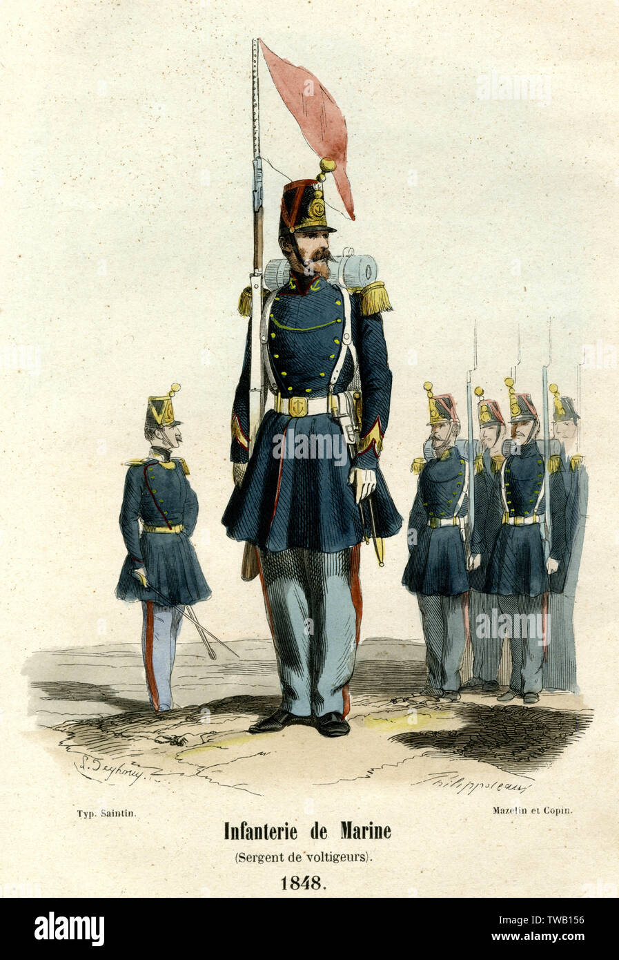 FRENCH MARINE INFANTRY Stock Photo