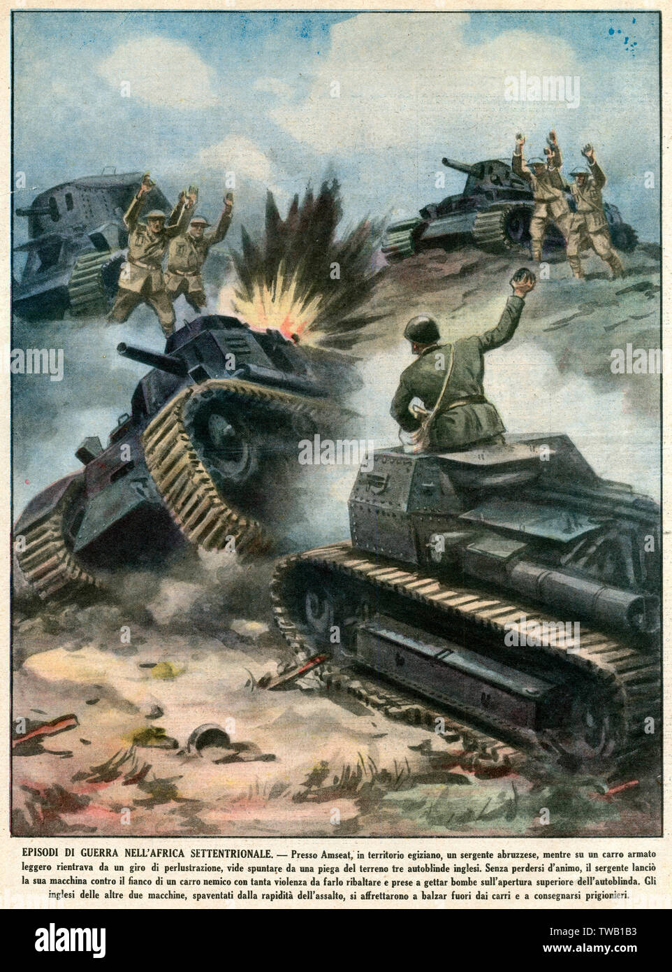 BRITISH TANKS DESTROYED Stock Photo