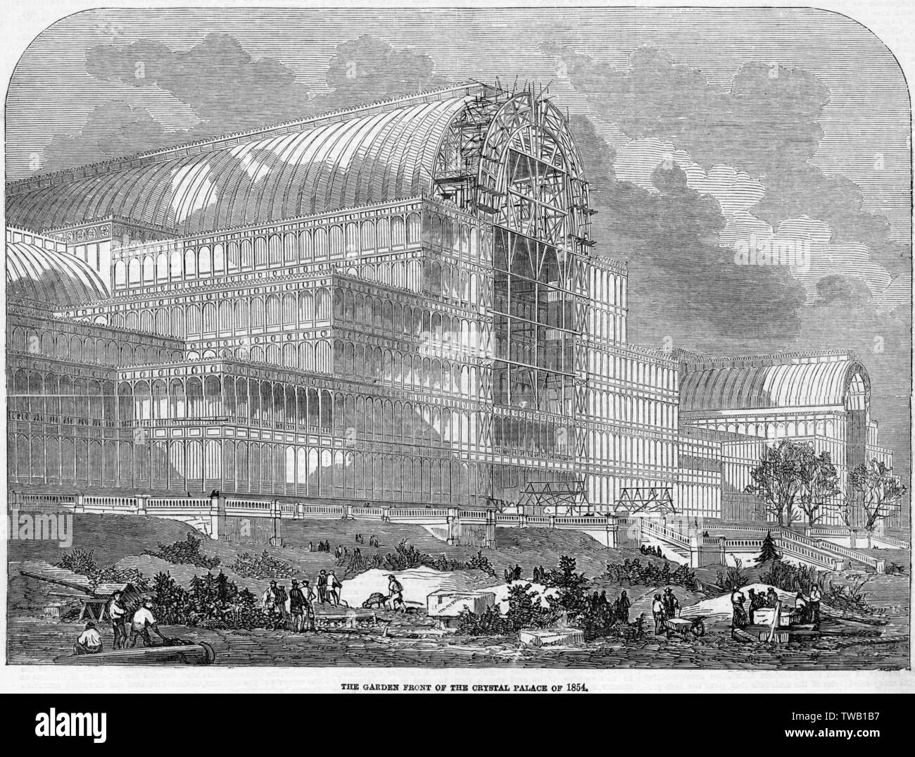 PALACE CONSTRUCTION 1854 Stock Photo