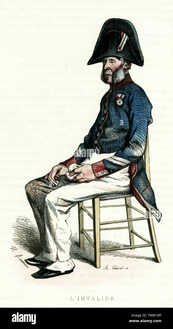 INVALIDES PENSIONER 1850 Stock Photo