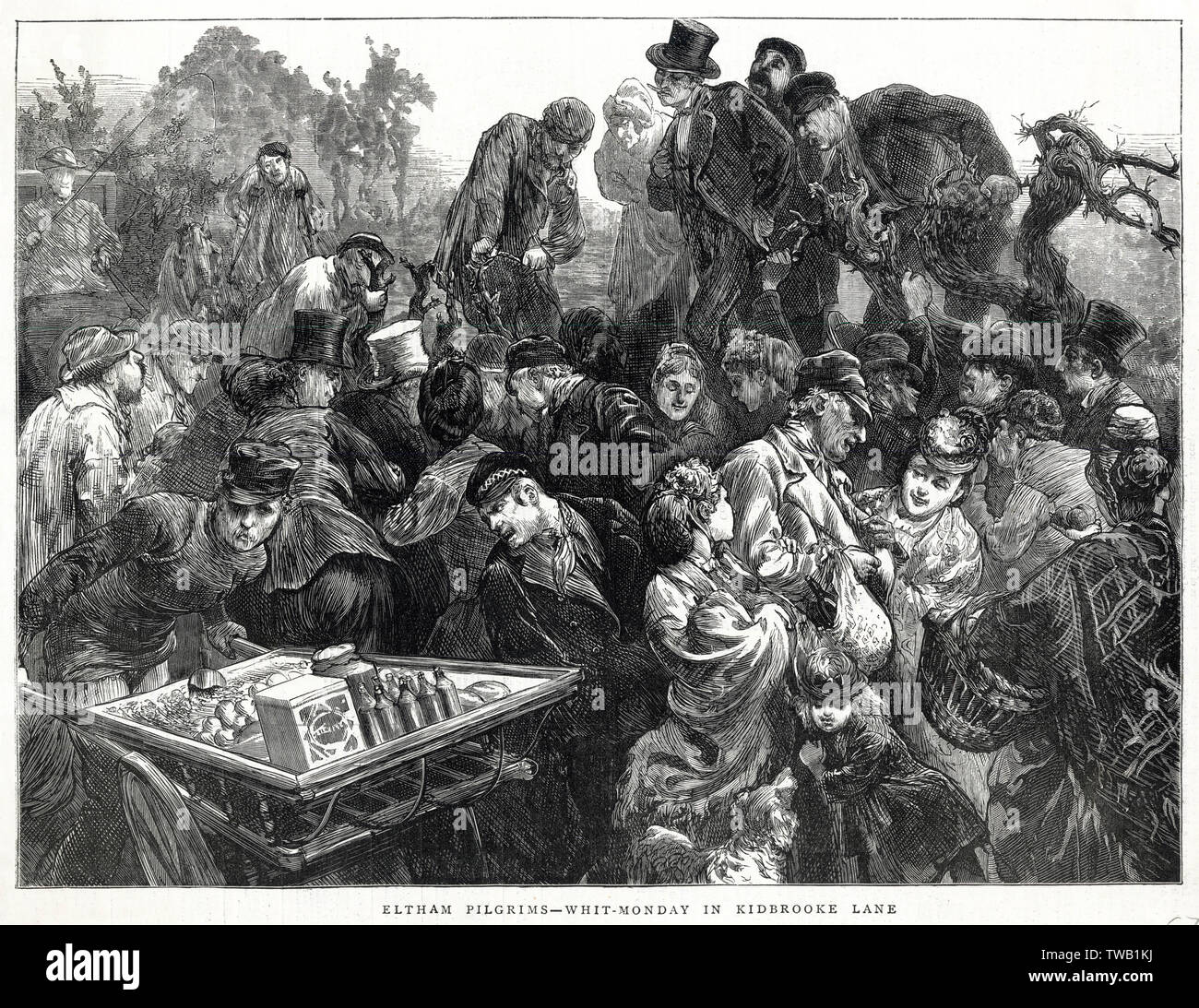 Whit Monday in Kidbrooke Lane 1871 Stock Photo Alamy