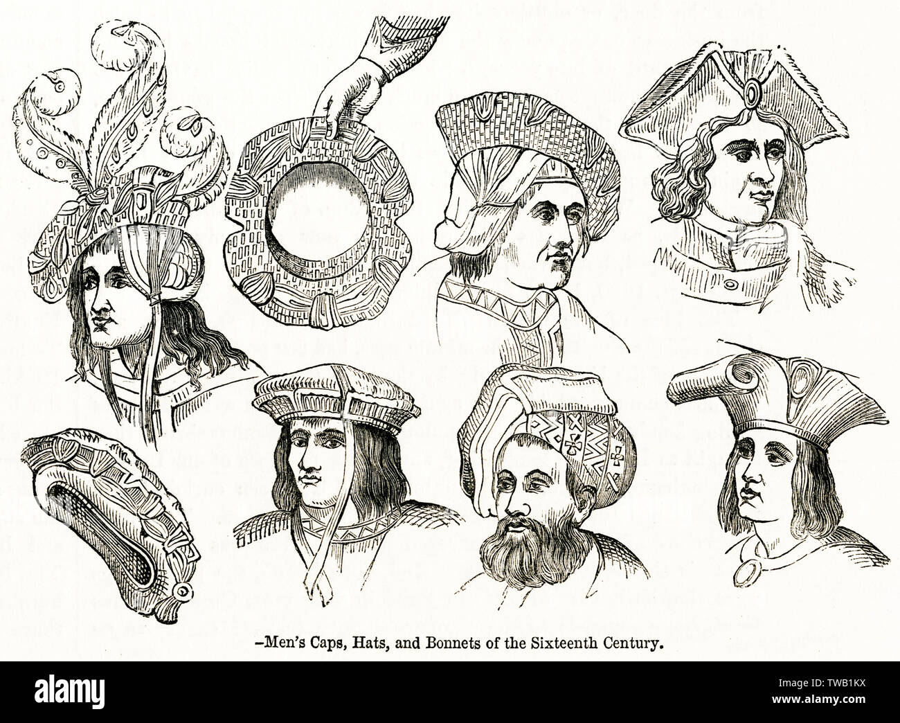 Sixteenth century men hats Stock Photo - Alamy