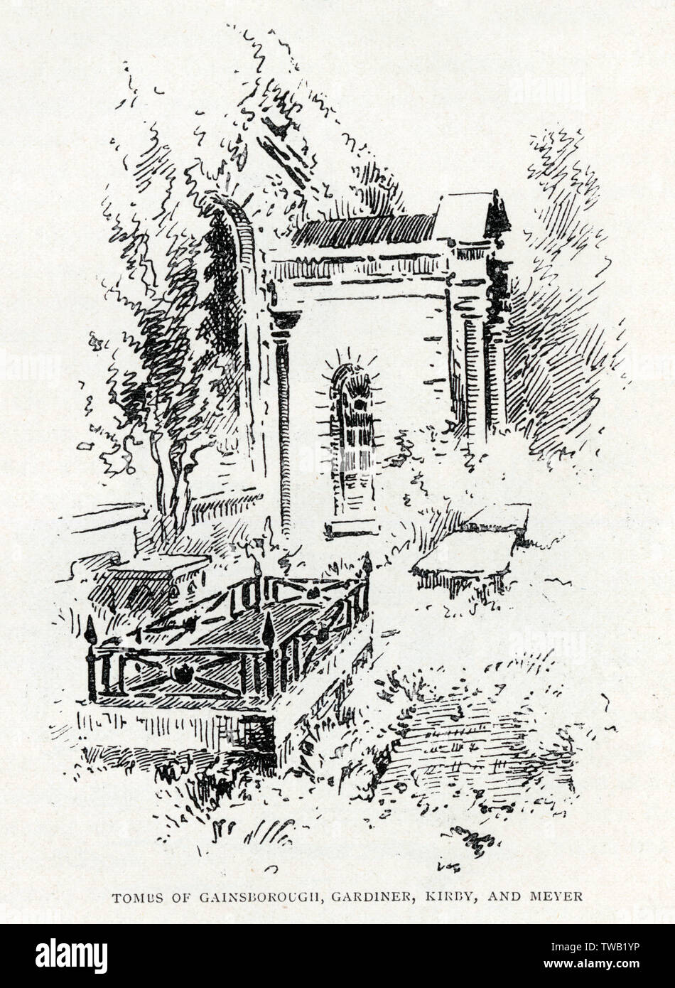 Graves at St Anne's Church, Kew, 1897 Stock Photo