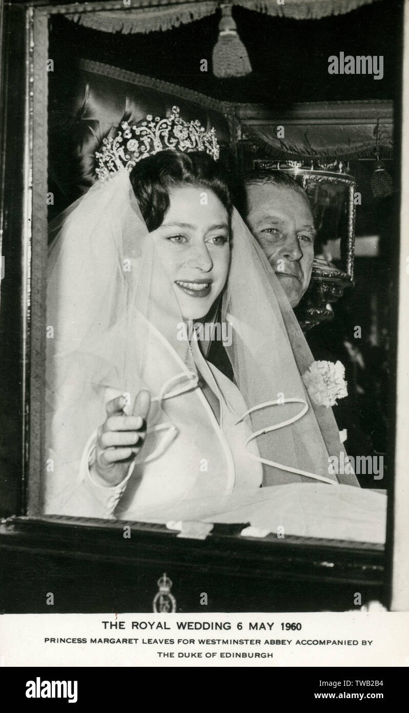 Princess Margaret on her wedding day Stock Photo