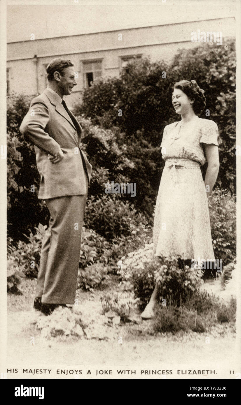 British Royal Family. British King George VI, sharing a joke with ...