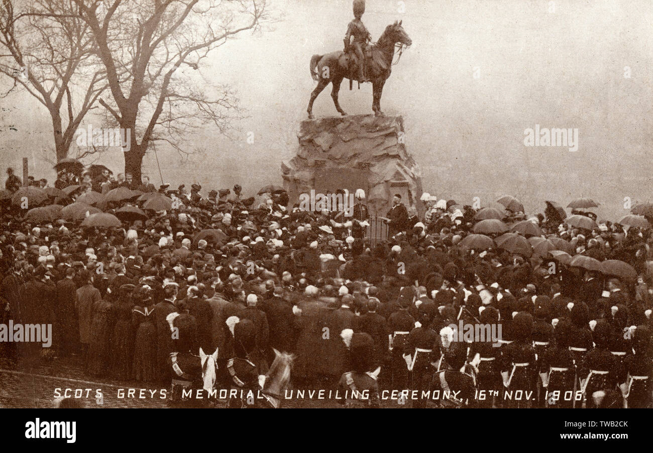 Unveiling of the Royal Scots Grey Memorial, Princes Street Stock Photo