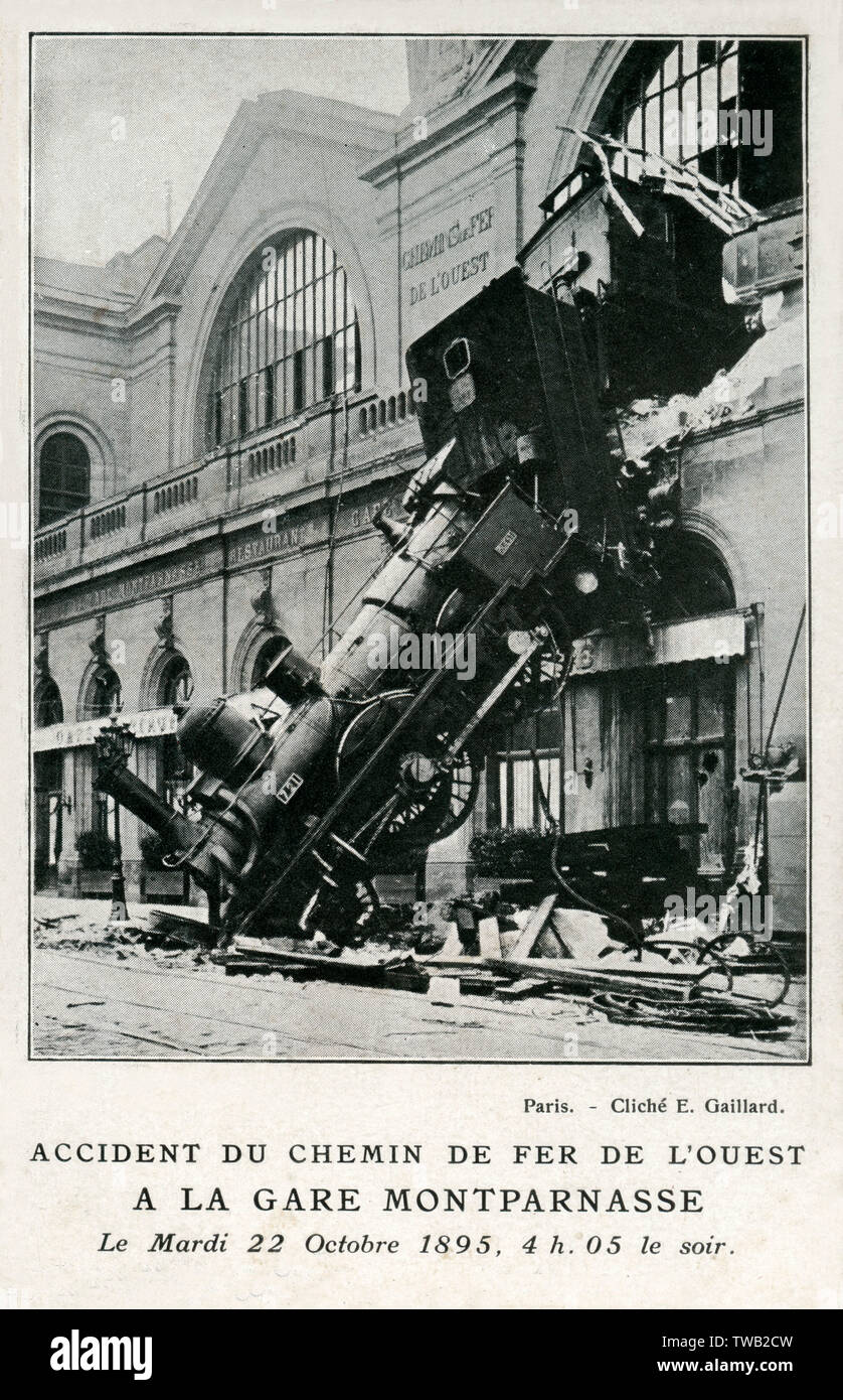 Dramatic Rail Accident at Gare Montparnasse, France Stock Photo