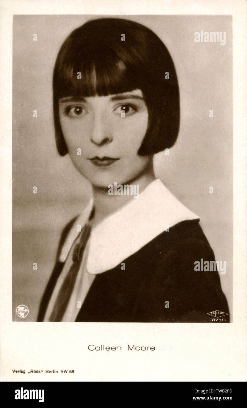Colleen Moore (1899-1988) - American Movie star, one of the most fashionable of the era and helped popularize the Dutchboy bobbed haircut. Also a partner in Merrill Lynch and a Dolls House Designer!     Date: circa 1926 Stock Photo