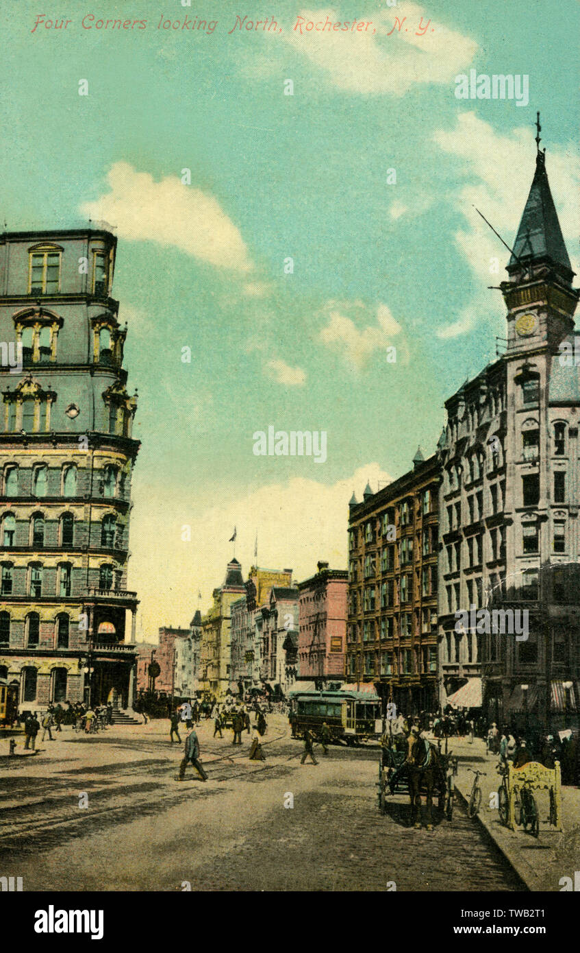 Four Corners, looking North, Rochester, NY State, USA Stock Photo - Alamy