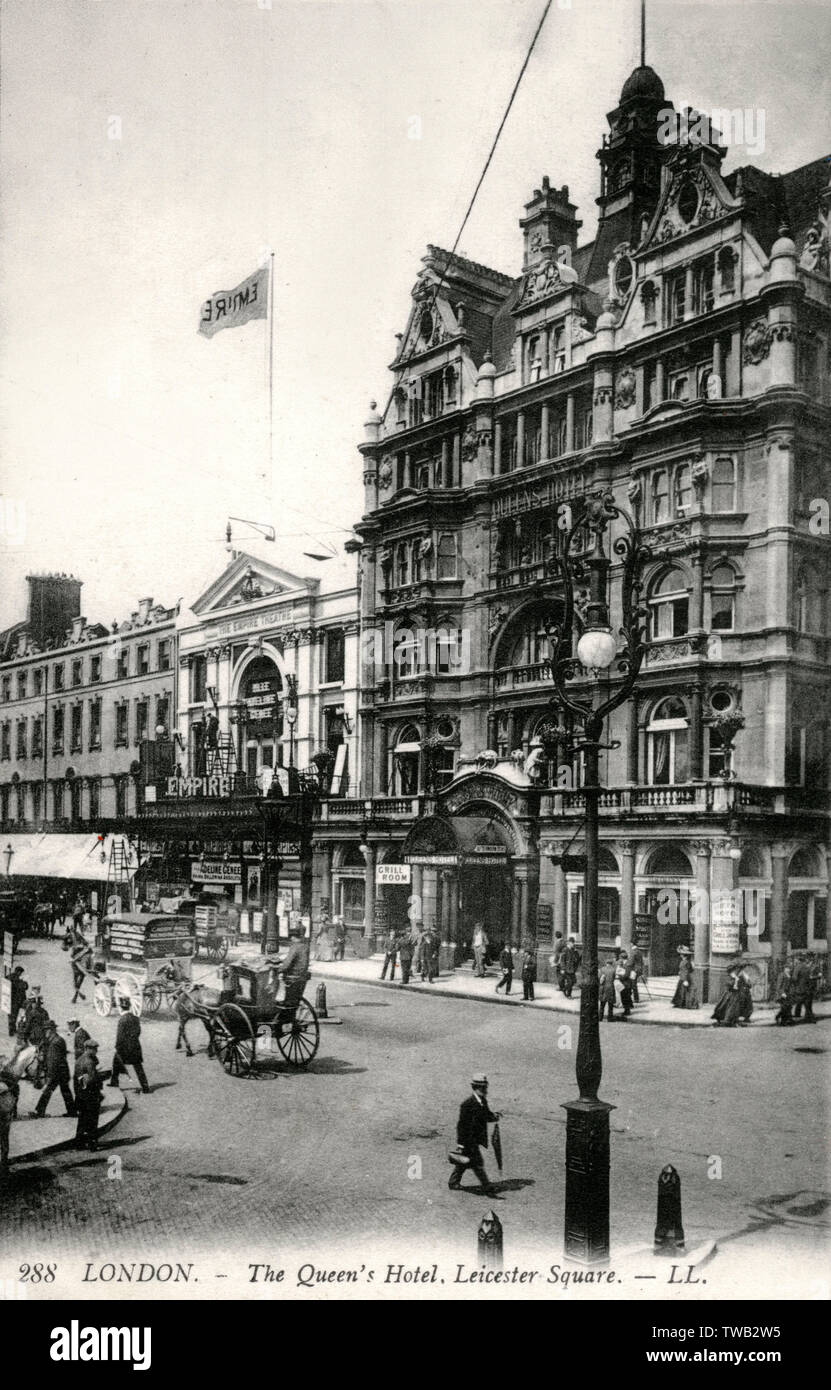 The Queen's Hotel, Leicester Square, London Stock Photo