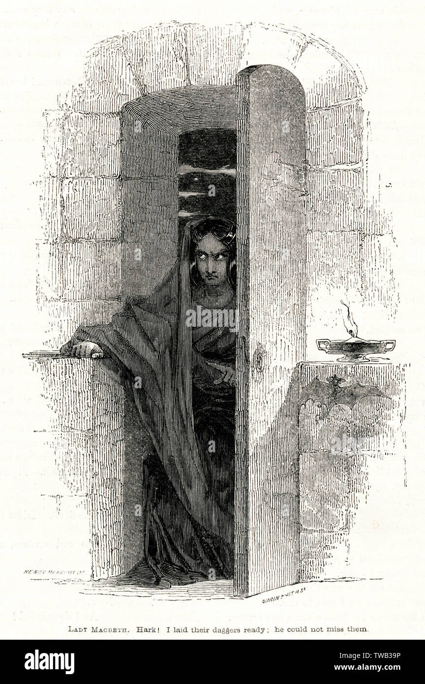 Illustration, Macbeth, by William Shakespeare Stock Photo