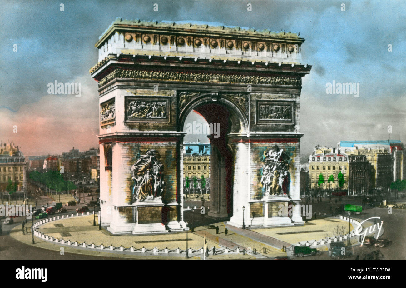 Paris France Arc De Triomphe De L Etoile 1806 16 Date Circa 1940 Stock Photo Alamy