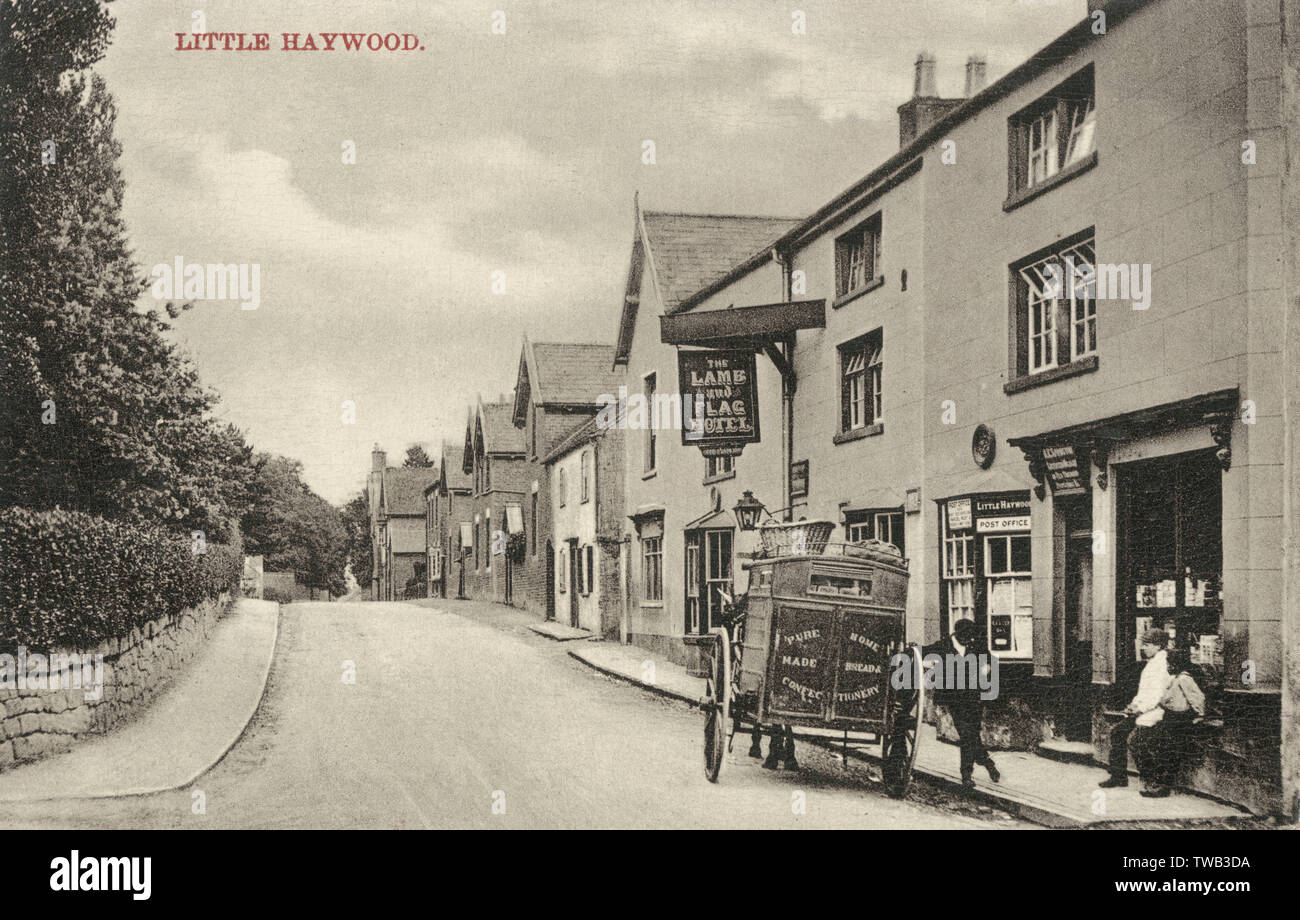 The Lamb and Flag Hotel at Little Haywood, Staffordshire a horse