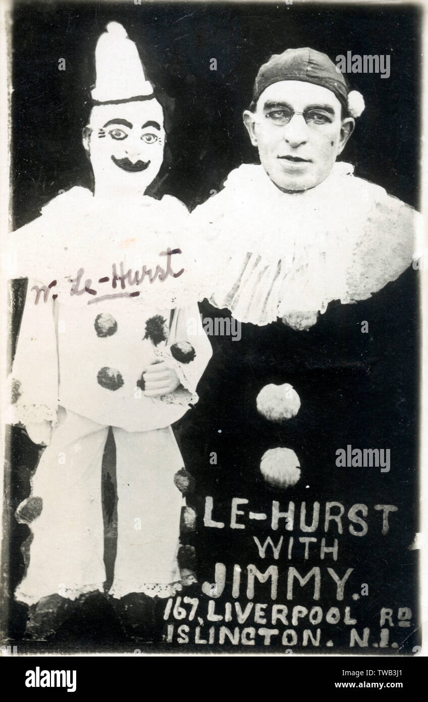 Ventriloquist Mr Le-Hurst with his dummy 'Jimmy' - Liverpool Stock Photo