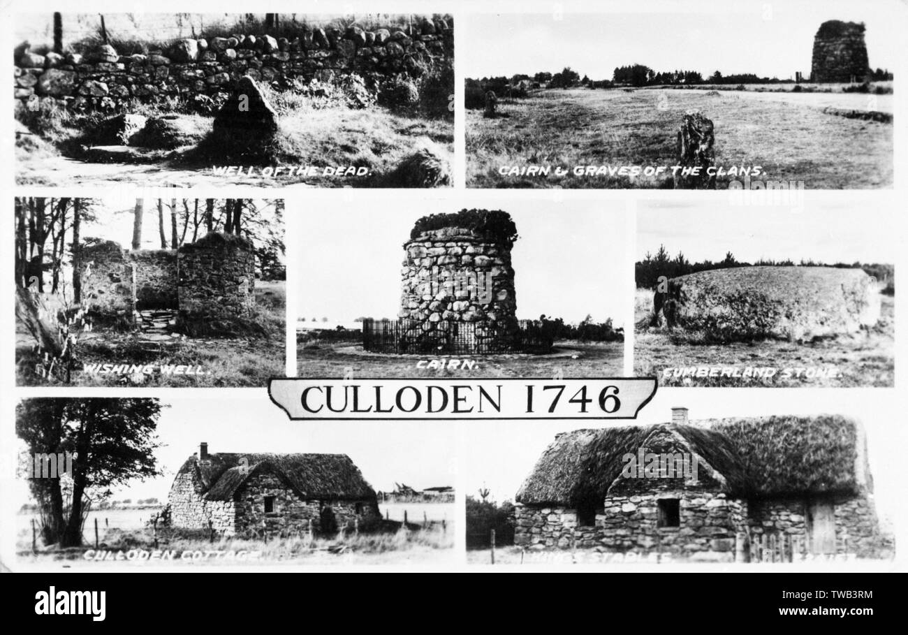 Locations connected with the Battle of Culloden (1746), near Inverness