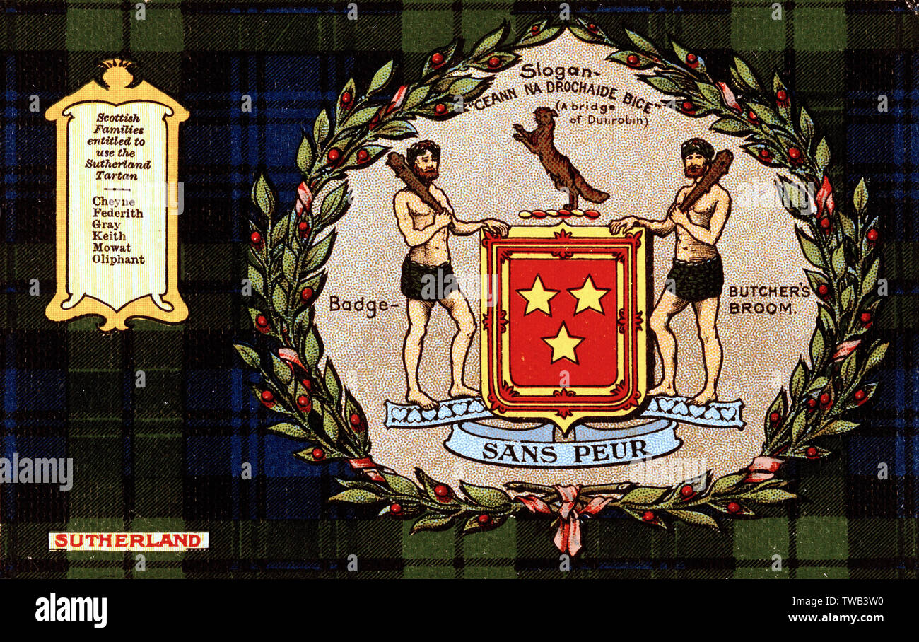 Scottish tartan -- Sutherland Clan Stock Photo