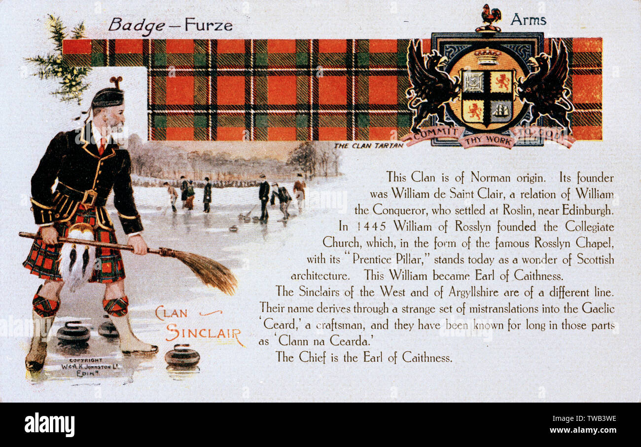 Scottish tartan -- Sinclair Clan Stock Photo