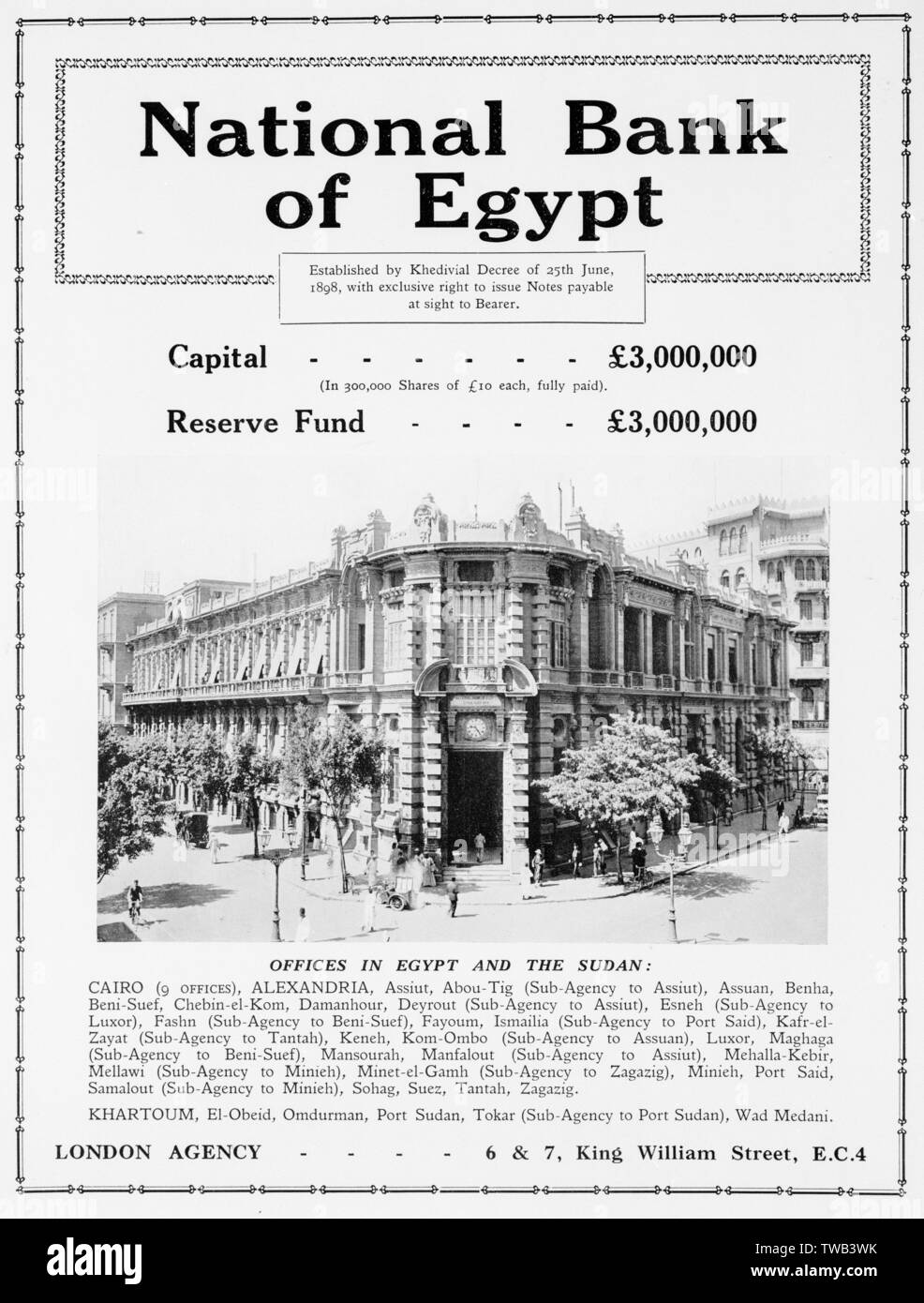 National bank of egypt Black and White Stock Photos & Images Alamy