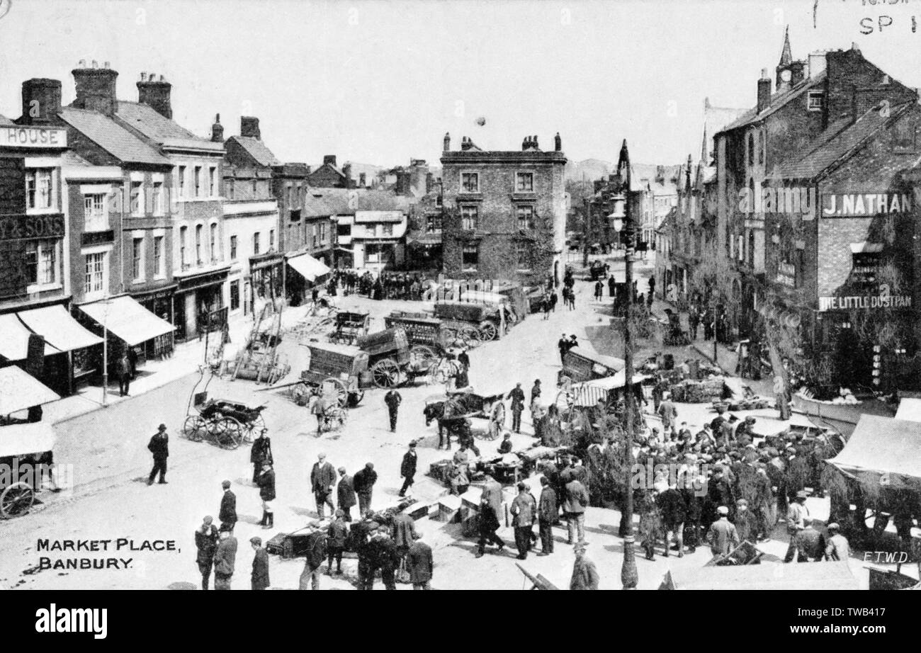 Aerial view, Market Place, Banbury, Oxfordshire Stock Photo Alamy