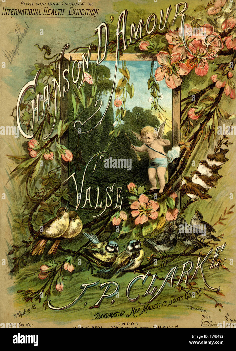 Music cover, Chanson d'Amour Waltz, by J P Clarke Stock Photo