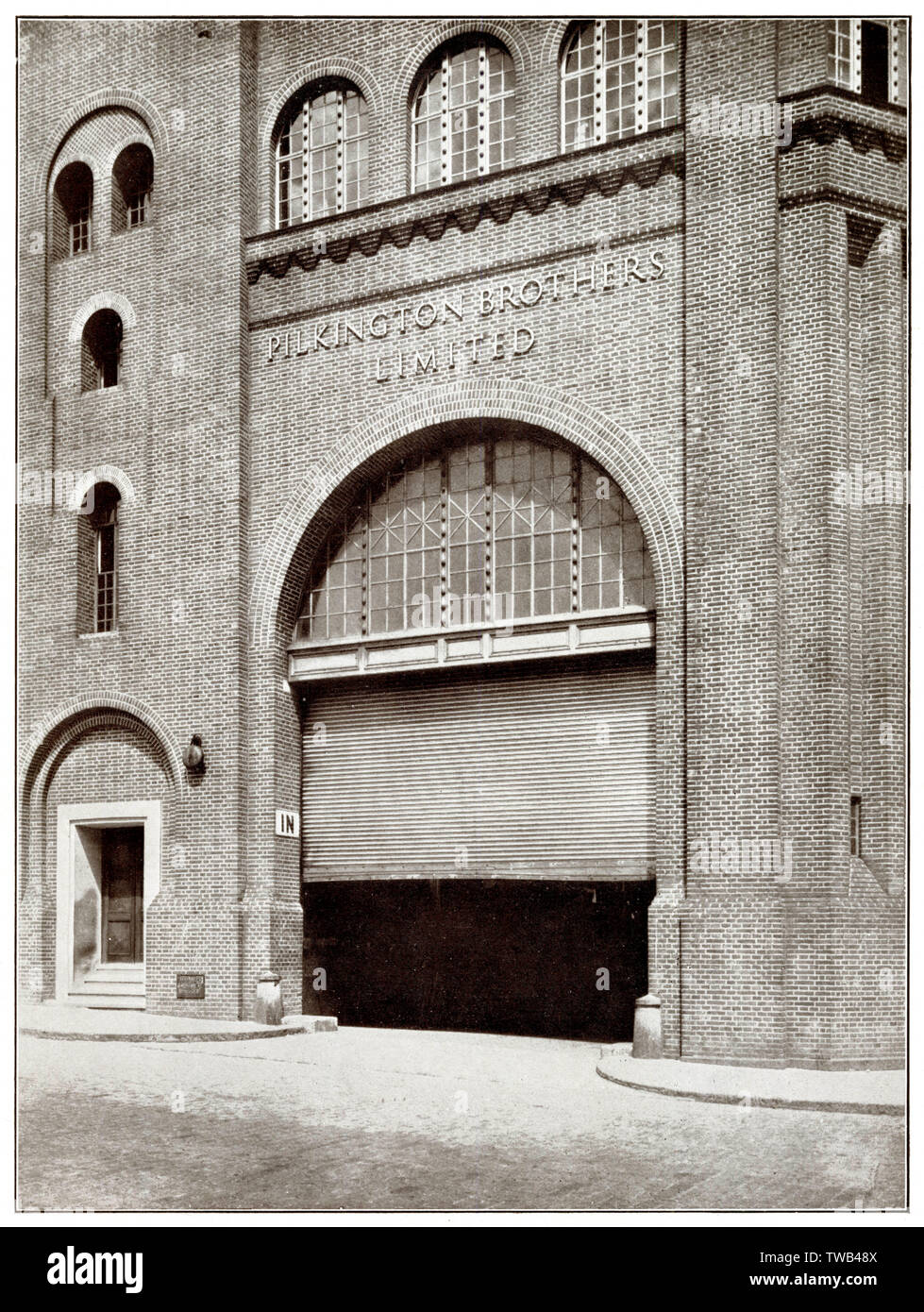 Entrance to Loading Dock, Pilkington Ltd, North London Stock Photo