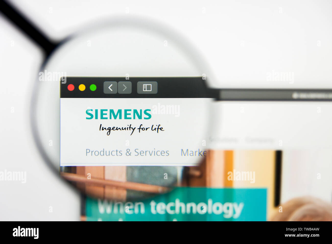 New York New York State Usa 18 June 19 Illustrative Editorial Of Siemens India Website Homepage Siemens India Logo Visible On Screen Stock Photo Alamy