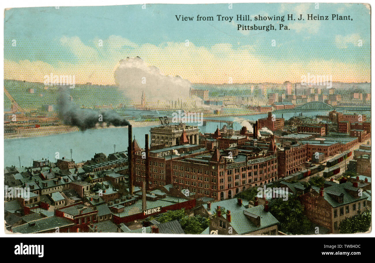 View from Troy Hill of the H J Heinz factory, Pittsburgh, Pennsylvania