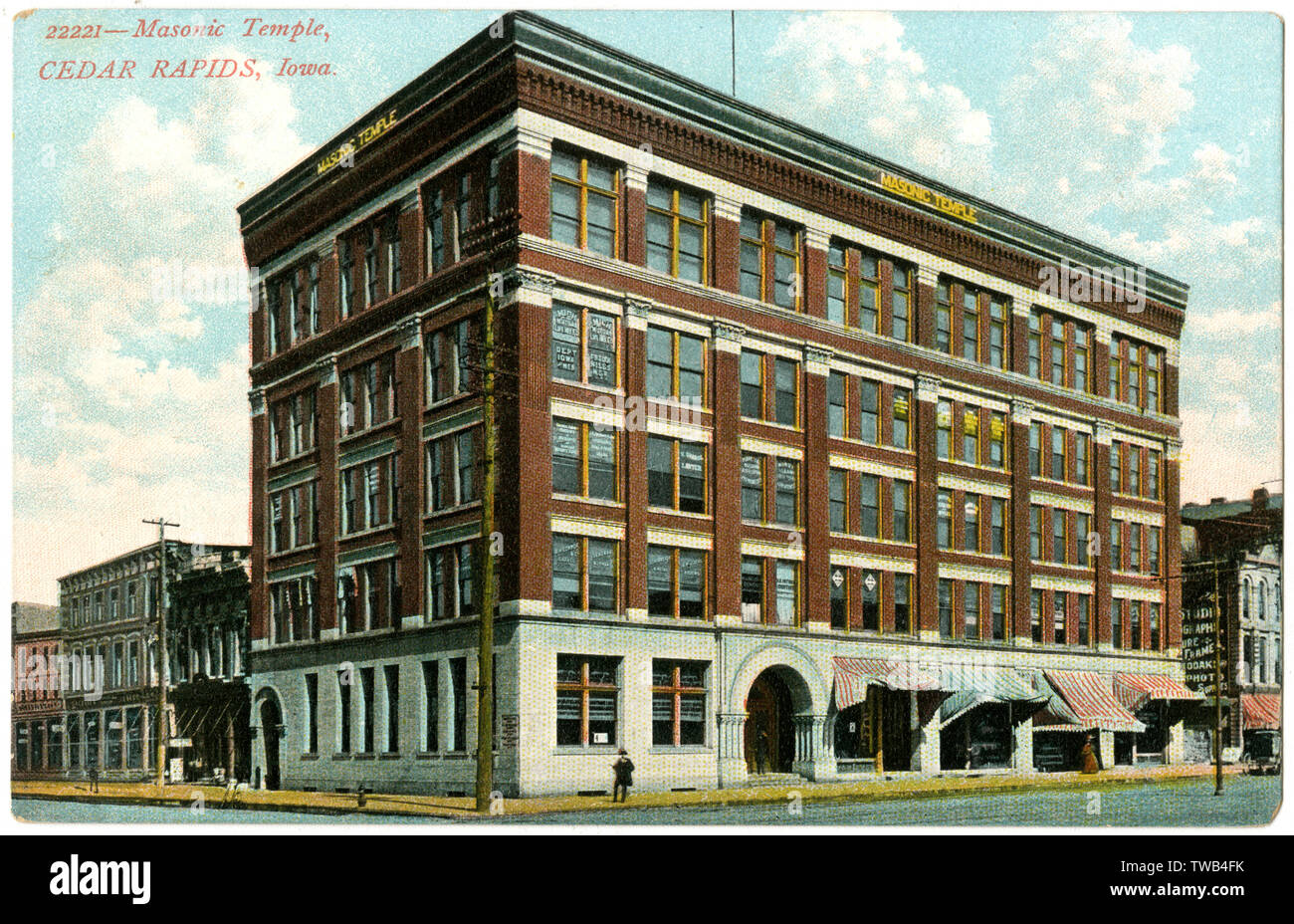 Masonic Temple, Cedar Rapids, Iowa, USA Stock Photo