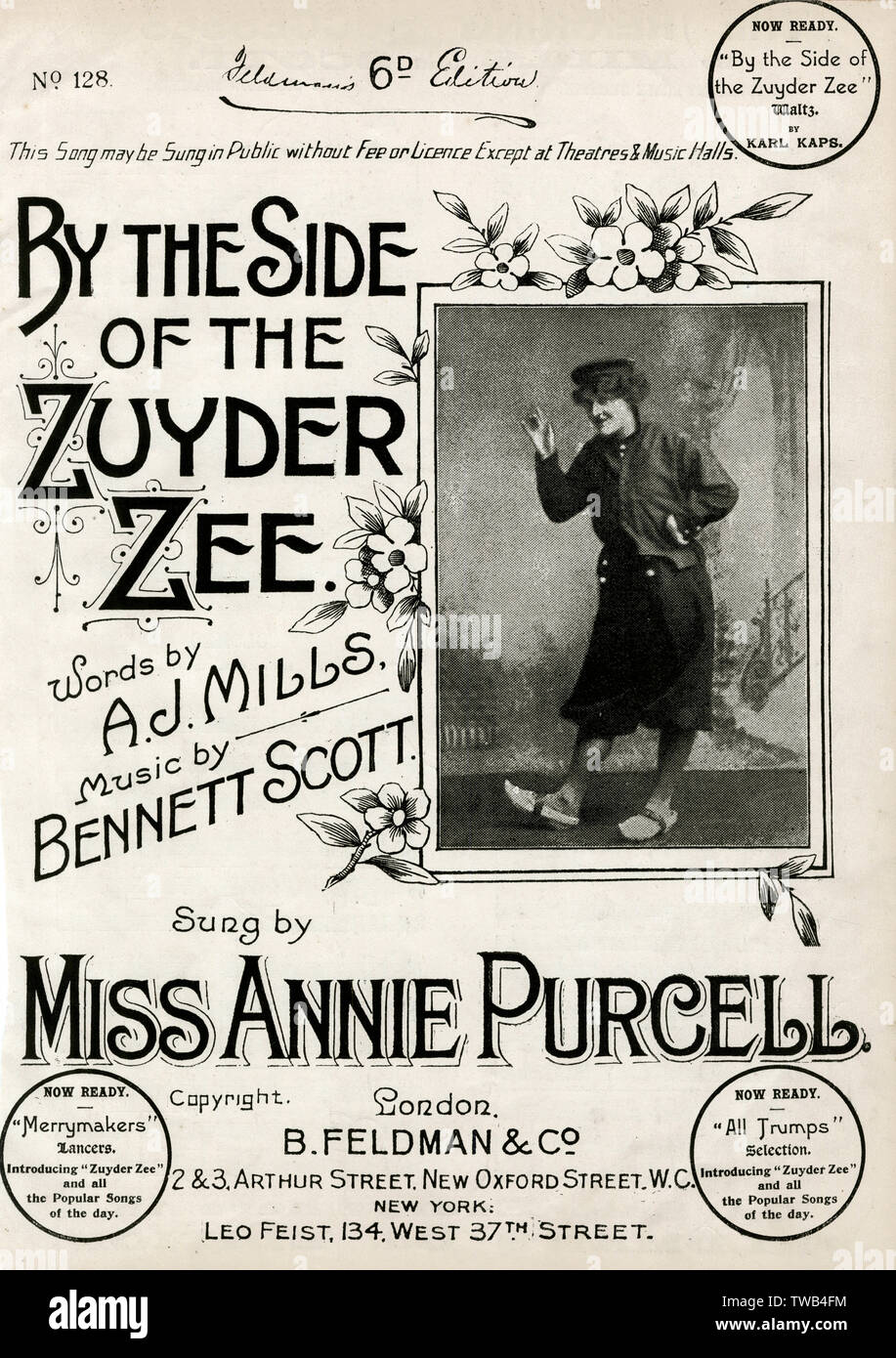 Music cover, By the Side of the Zuyder Zee Stock Photo