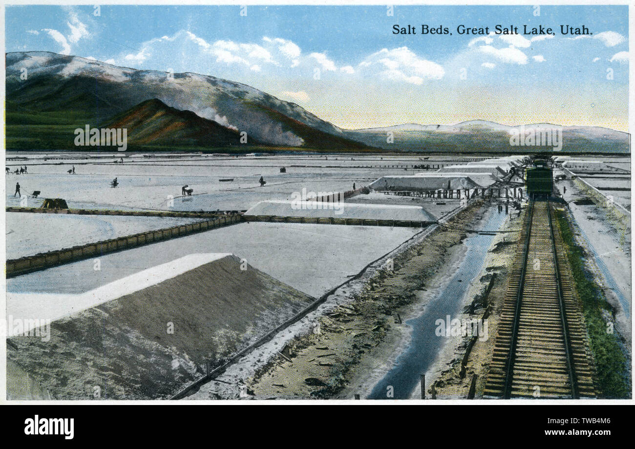 Salt Beds, Great Salt Lake, Utah, USA Stock Photo