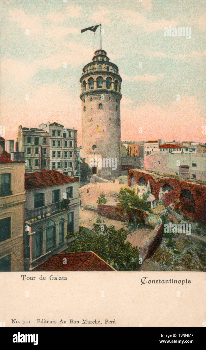 Istanbul, Turkey, Ottoman Empire - Galata Tower Stock Photo