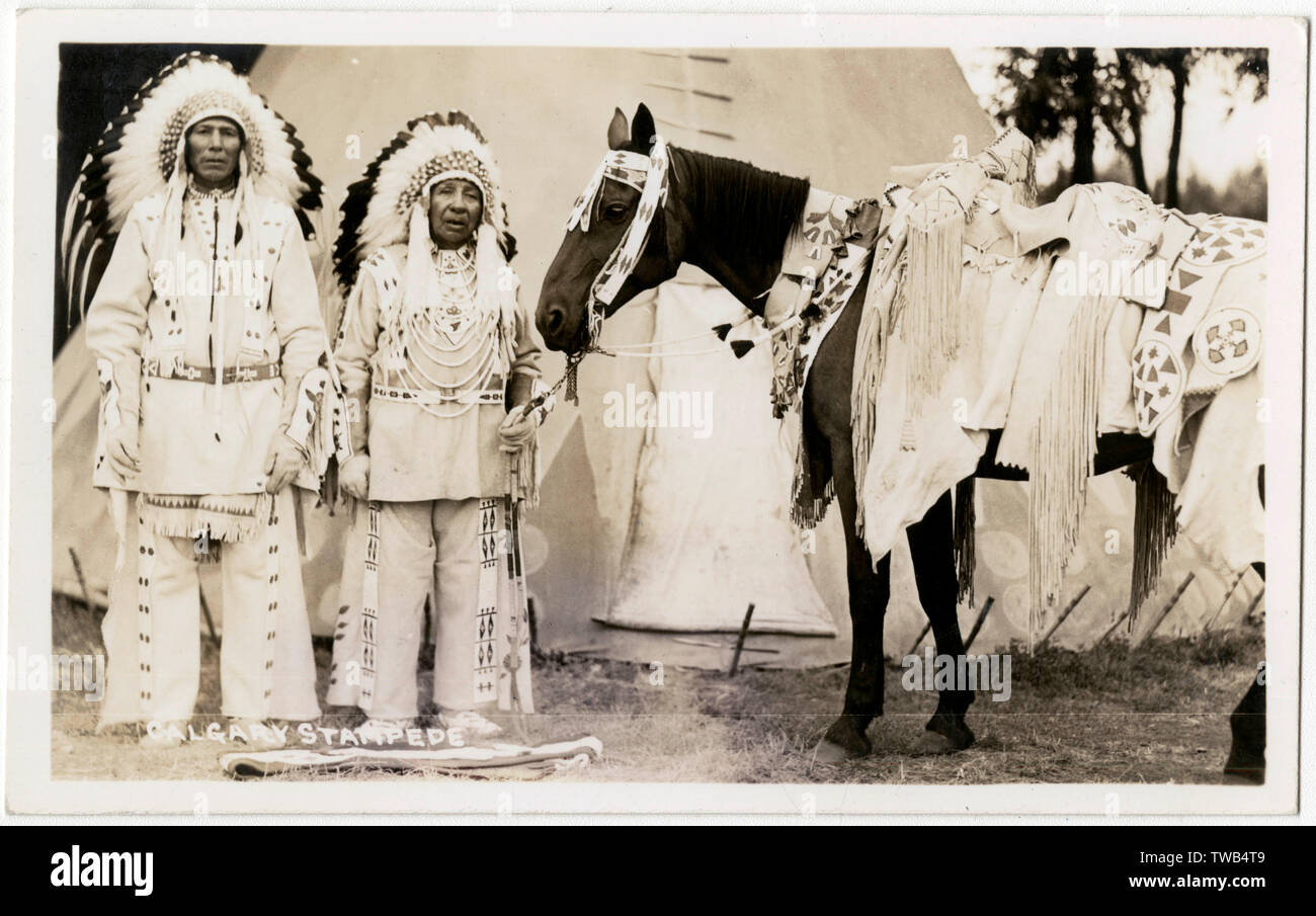 Two Native Indian Chiefs, Calgary Stampede, Canada Stock Photo