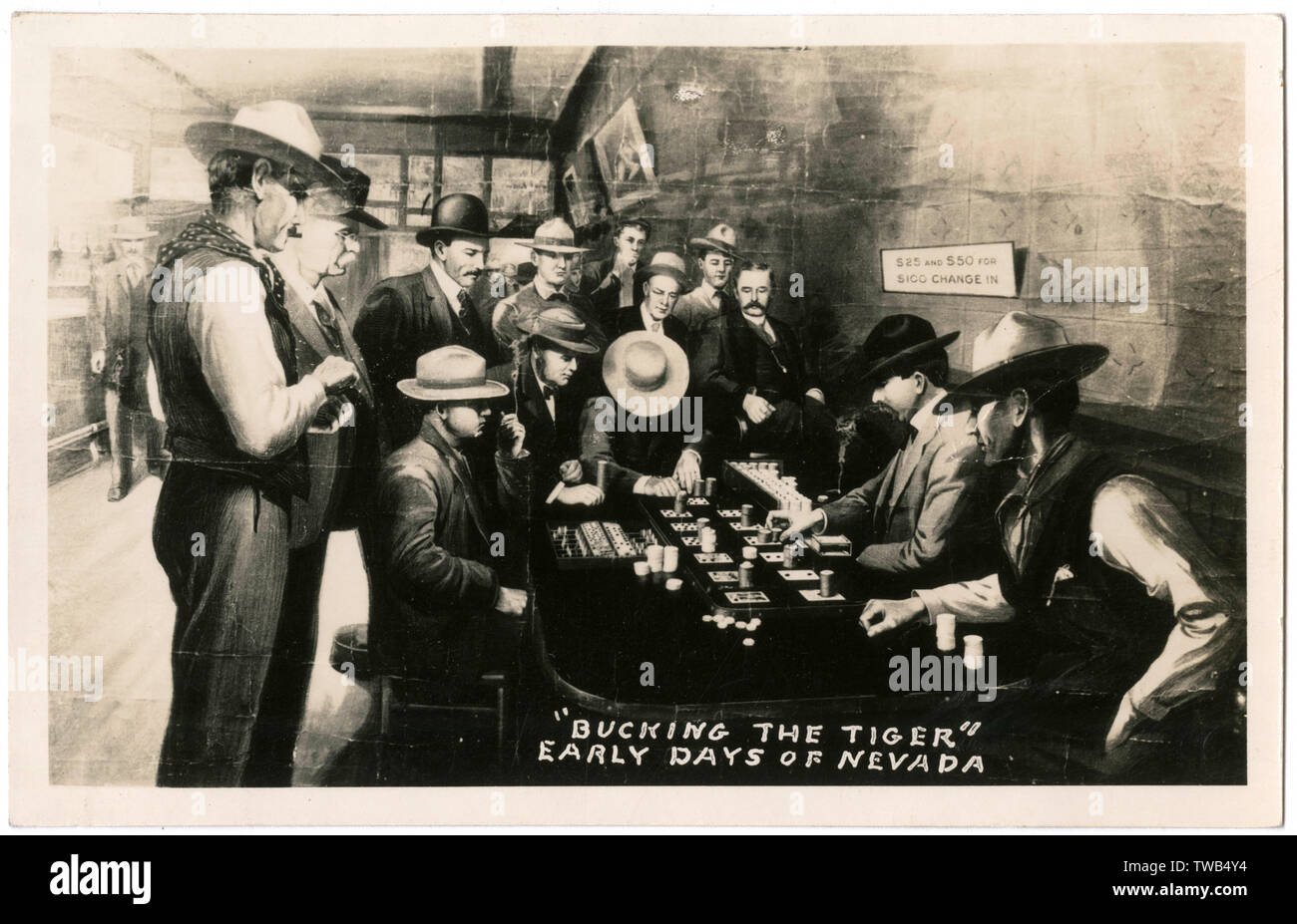 Bucking the Tiger, early days of gambling in Nevada, USA Stock Photo