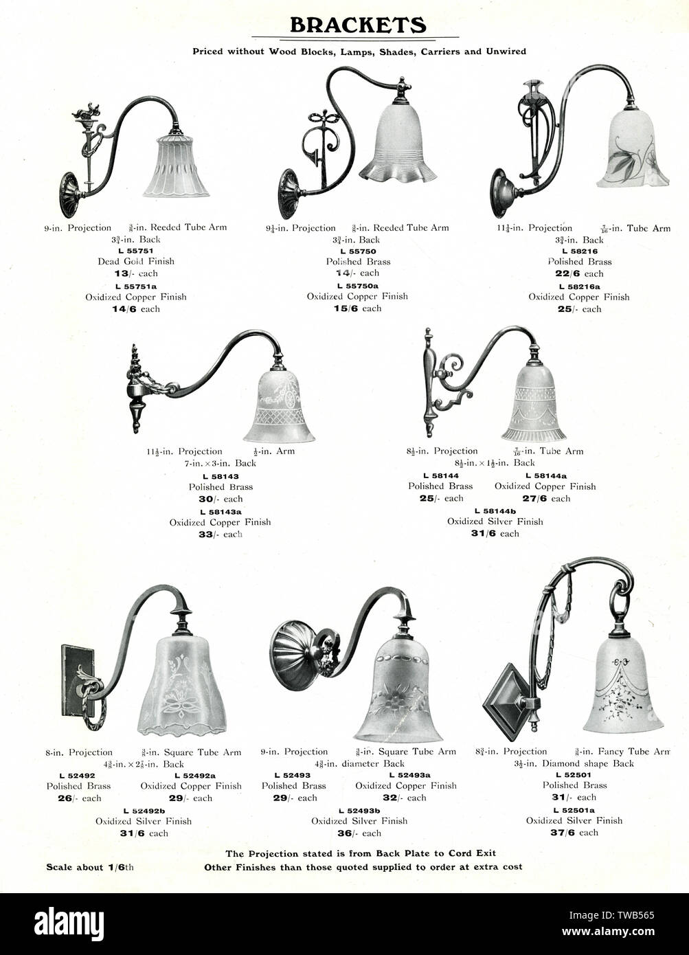 Electric Light Fixtures catalogue, Brackets Stock Photo Alamy